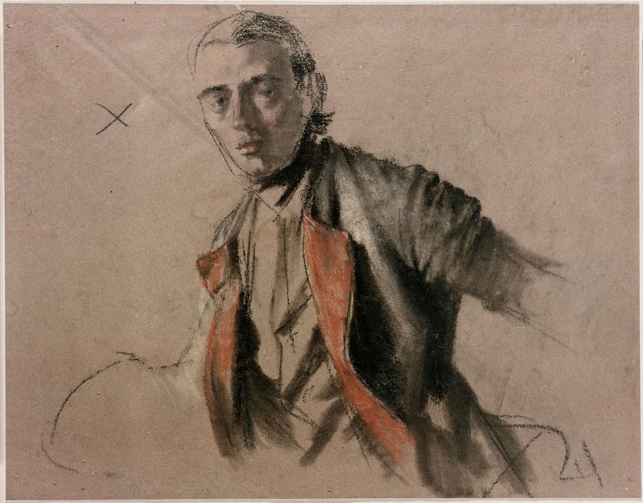 Model Study (Richard Menzel) as General von Stille for the Painting "The Round Table of Frederick the Great in Sanssouci" by Adolph Menzel