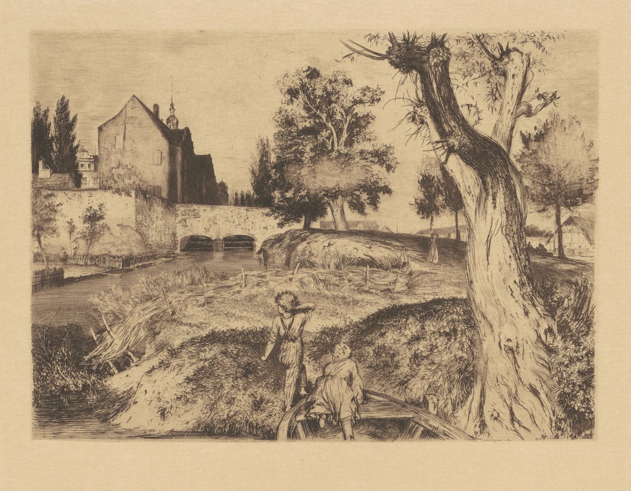 Sheep Ditch by Adolph Menzel