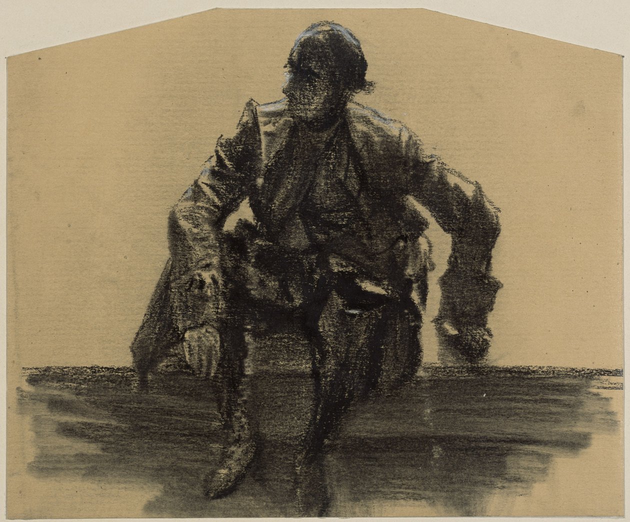 Seated Old Man Facing, Left Hand Supported by Adolph Menzel
