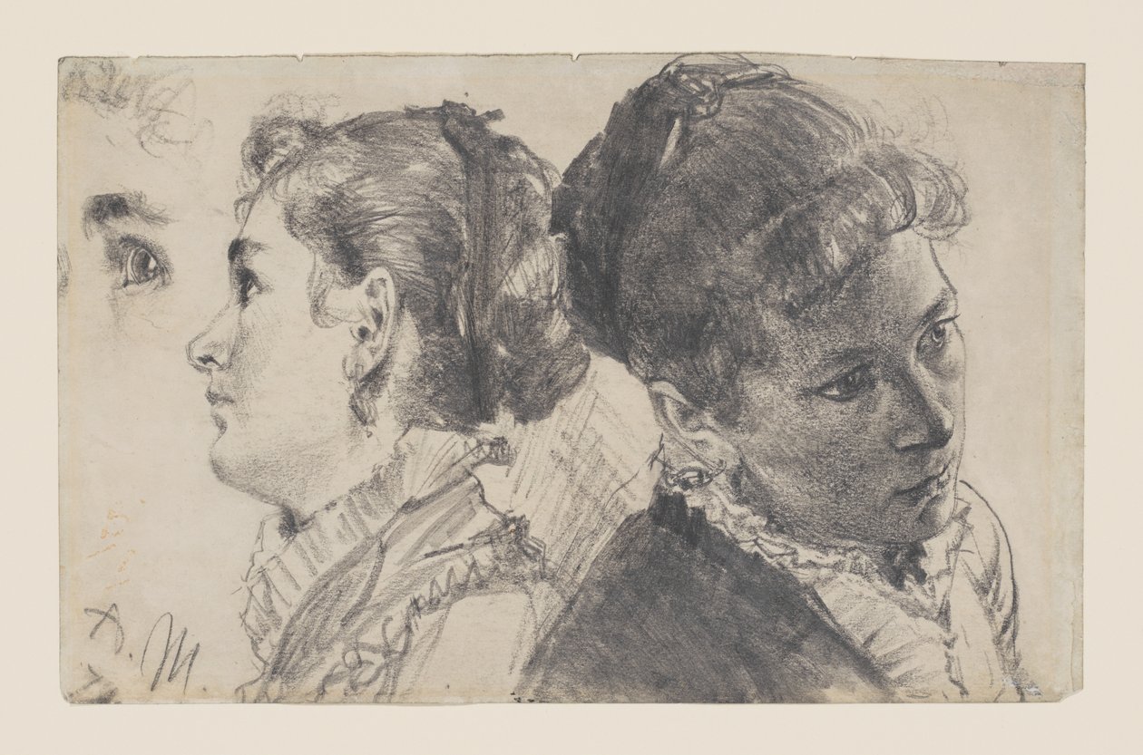 Studies of a Young Woman by Adolph Menzel