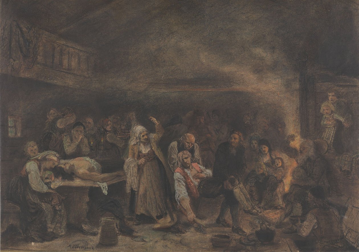 After the Duel by Adolph Tidemand