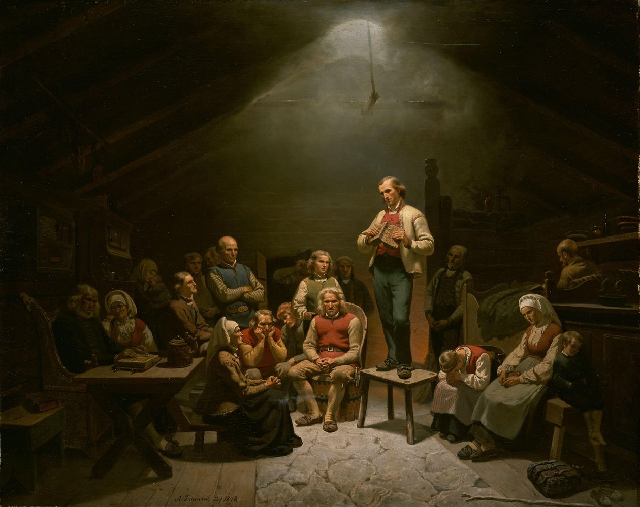 The Haugeans Low Church Devotion by Adolph Tidemand