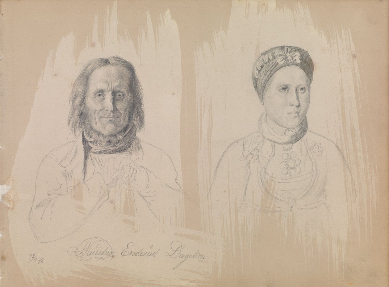 Pål Knutsen Enderud, Uvdal and Woman by Adolph Tidemand