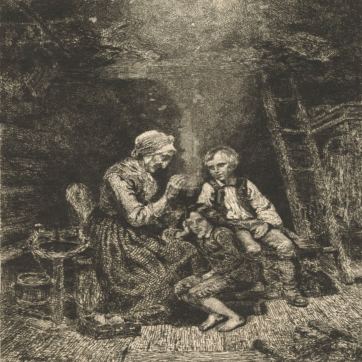 The Fairy Tale Teller by Adolph Tidemand