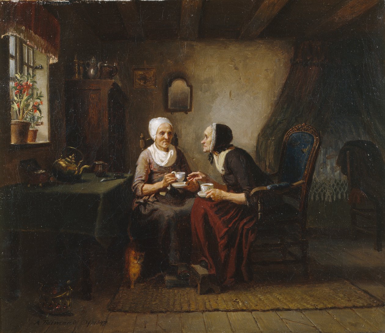 The Coffee Sisters by Adolph Tidemand