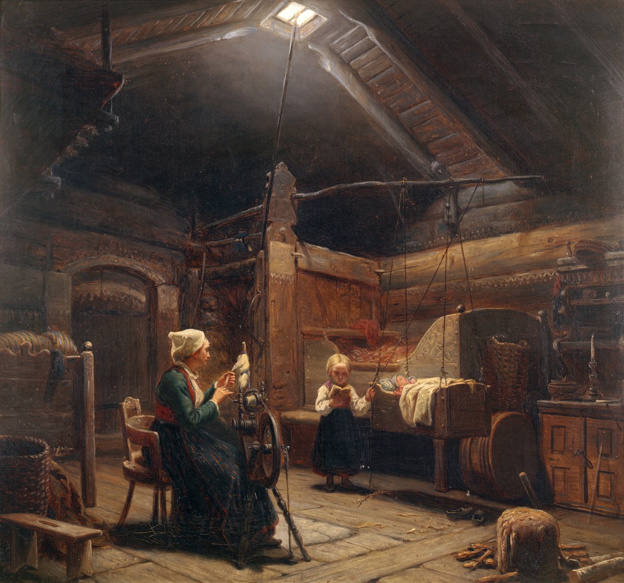 The Spinner by Adolph Tidemand