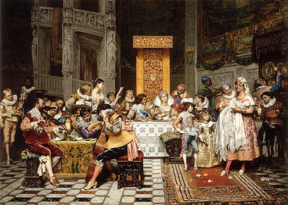 Baptism of the Conde by Adolphe-Alexandre Lesrel