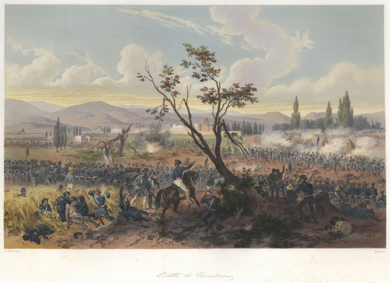 Battle of Churubusco (August 20, 1847) in the Mexican-American War by Adolphe Jean Baptiste Bayot