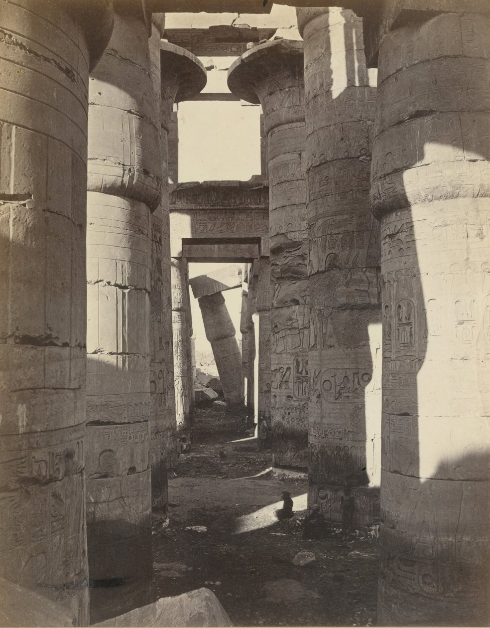 Haute-Egypt, Salle Hypostyle à Karnak by Adolphe Braun