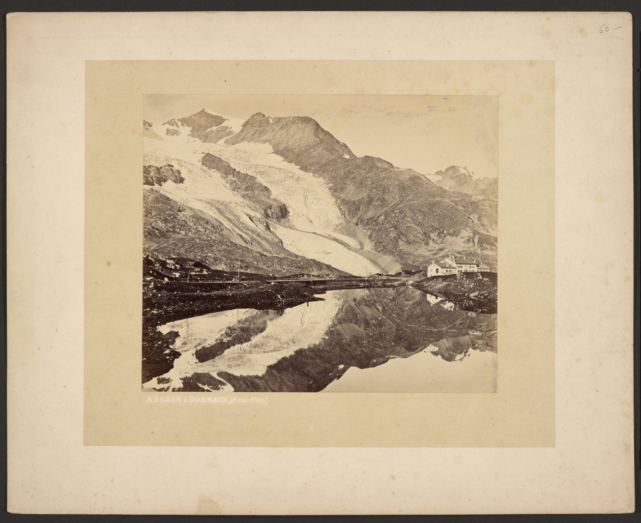 The Bernina Hospice and Cambréna Glacier by Adolphe Braun
