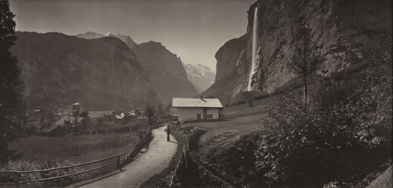 Valley of Lauterbrunnen, Switzerland from the Album Charbons de Braun by Adolphe Braun
