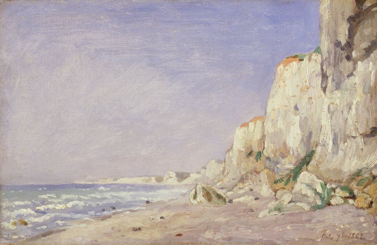 Cliffs near Dieppe by Adolphe-Felix Cals