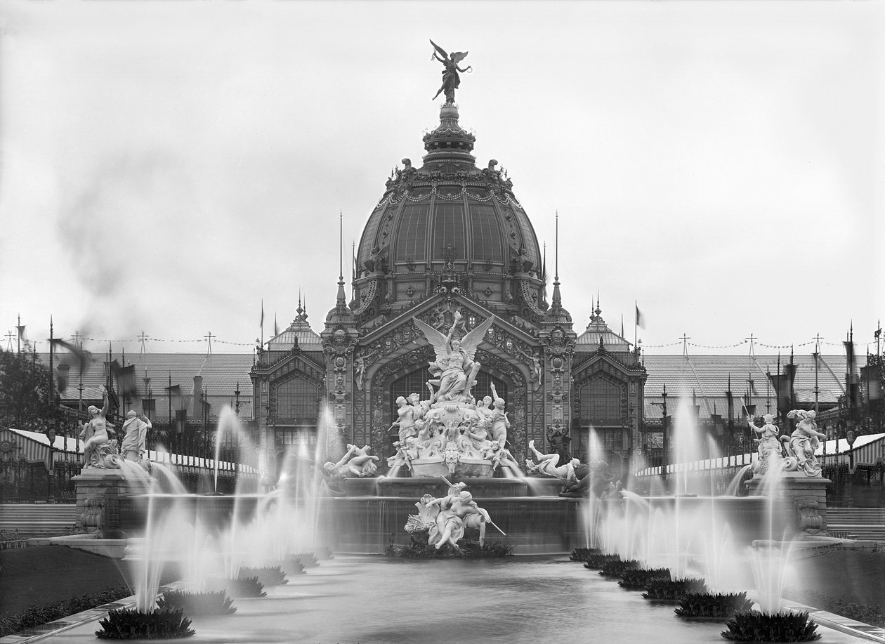 View of the Central Dome and the Fountain Coutan, Universal Exhibition, Paris by Adolphe Giraudon