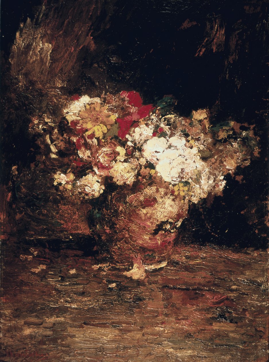 Vase of Flowers by Adolphe Joseph Thomas Monticelli