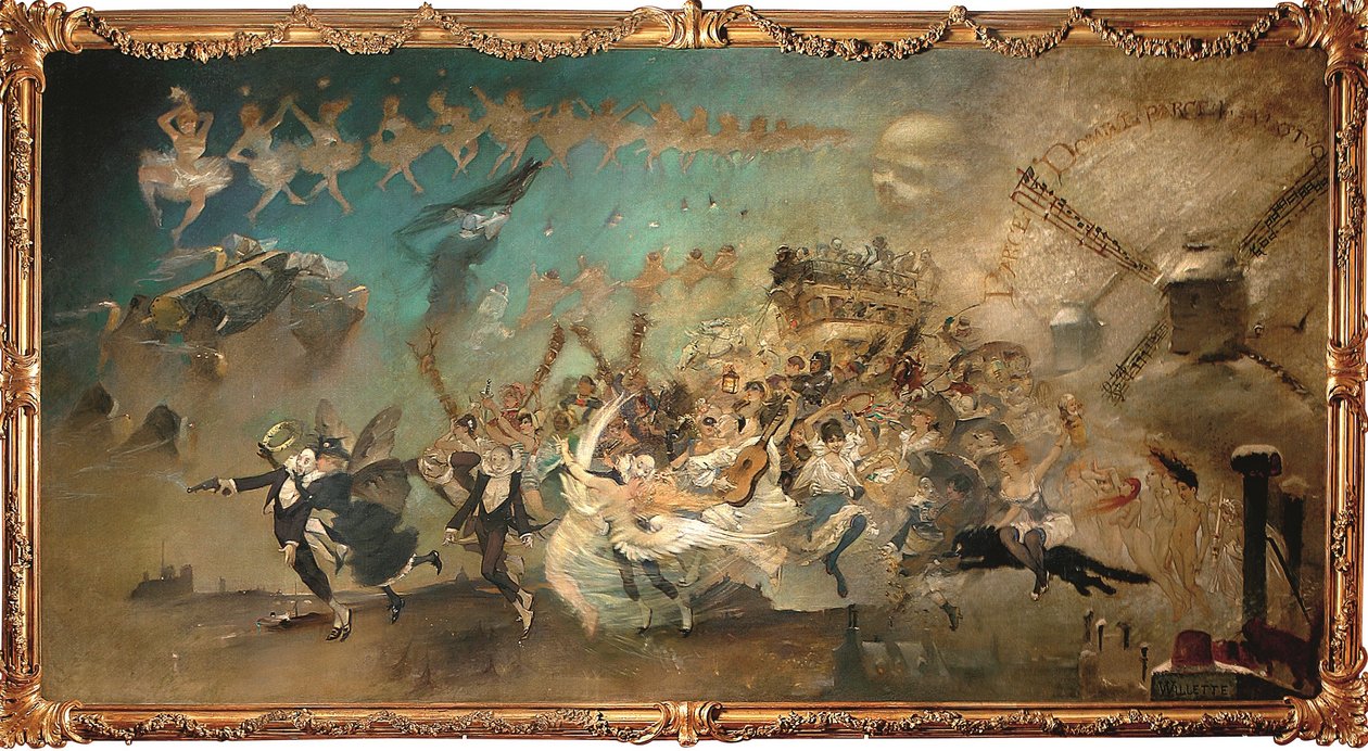 "Parce Domine" Allegorical Composition from the Cabaret "Le Chat Noir" by Adolphe Leon Willette