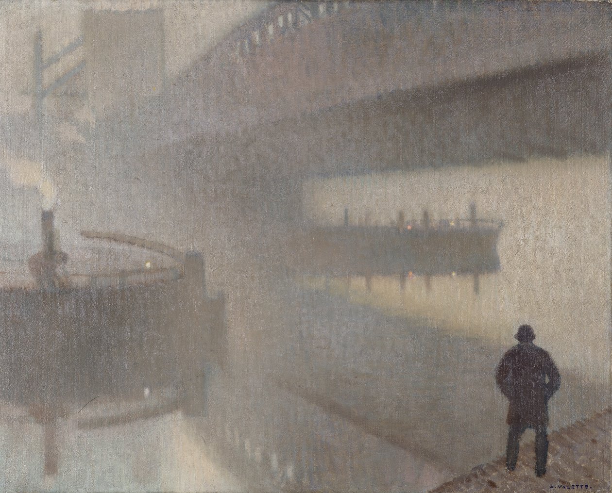 Under Windsor Bridge on the Irwell, Manchester by Adolphe Valette