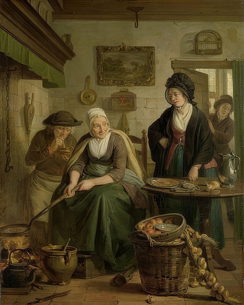 Woman Baking Pancakes. Around 1790-1810 by Adriaan de Lelie