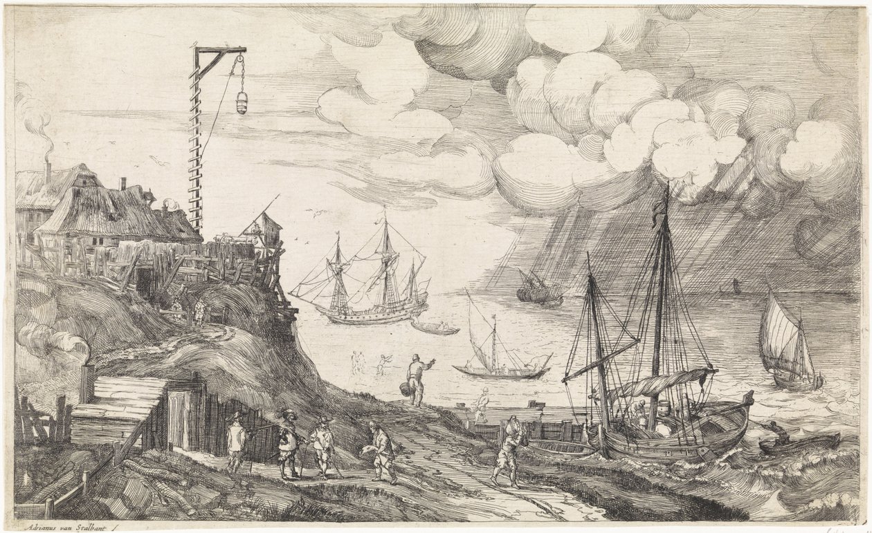 Ships Before the Coast by Adriaen van Stalbemt