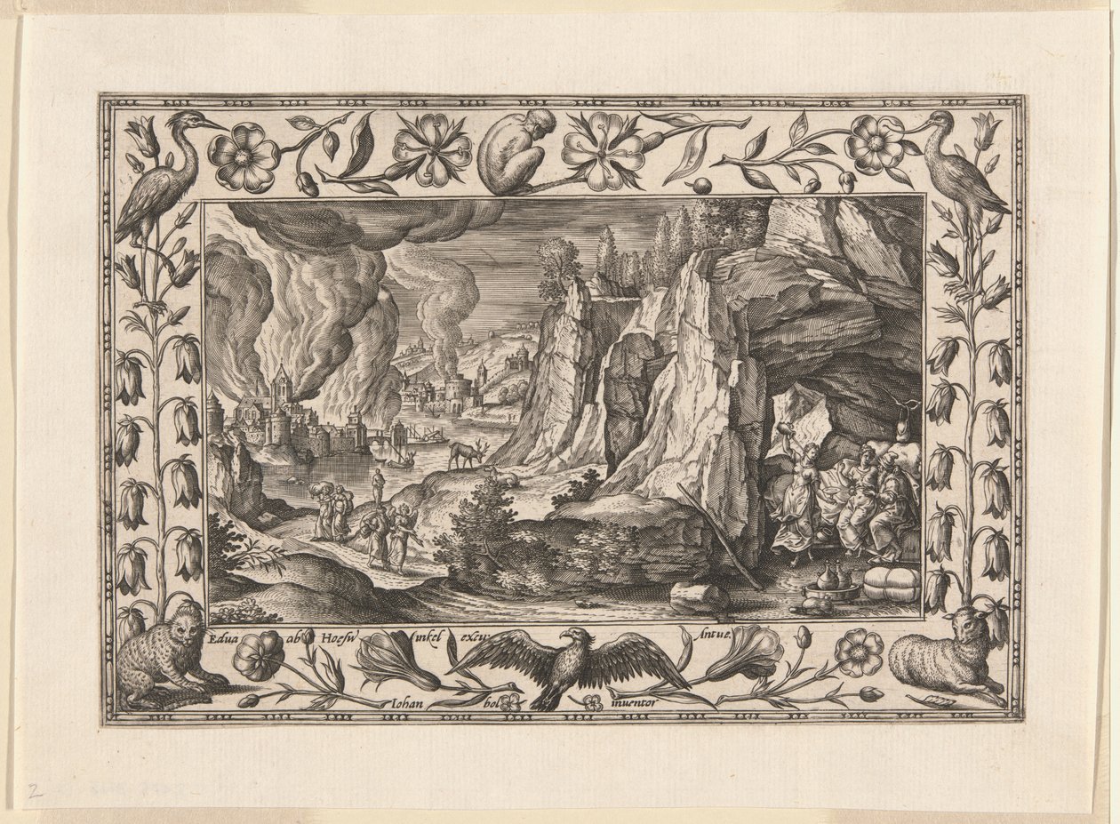 Lot and His Daughters, from Landscapes with Old and New Testament Scenes and Hunting Scenes by Adriaen Collaert