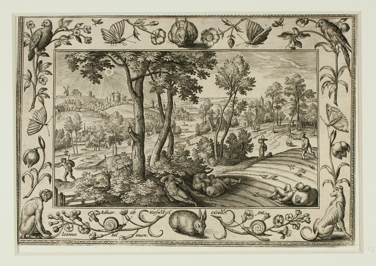 The Enemy Sowing Tares Among the Wheat, from Landscapes with Old and New Testament Scenes and Hunting Scenes by Adriaen Collaert