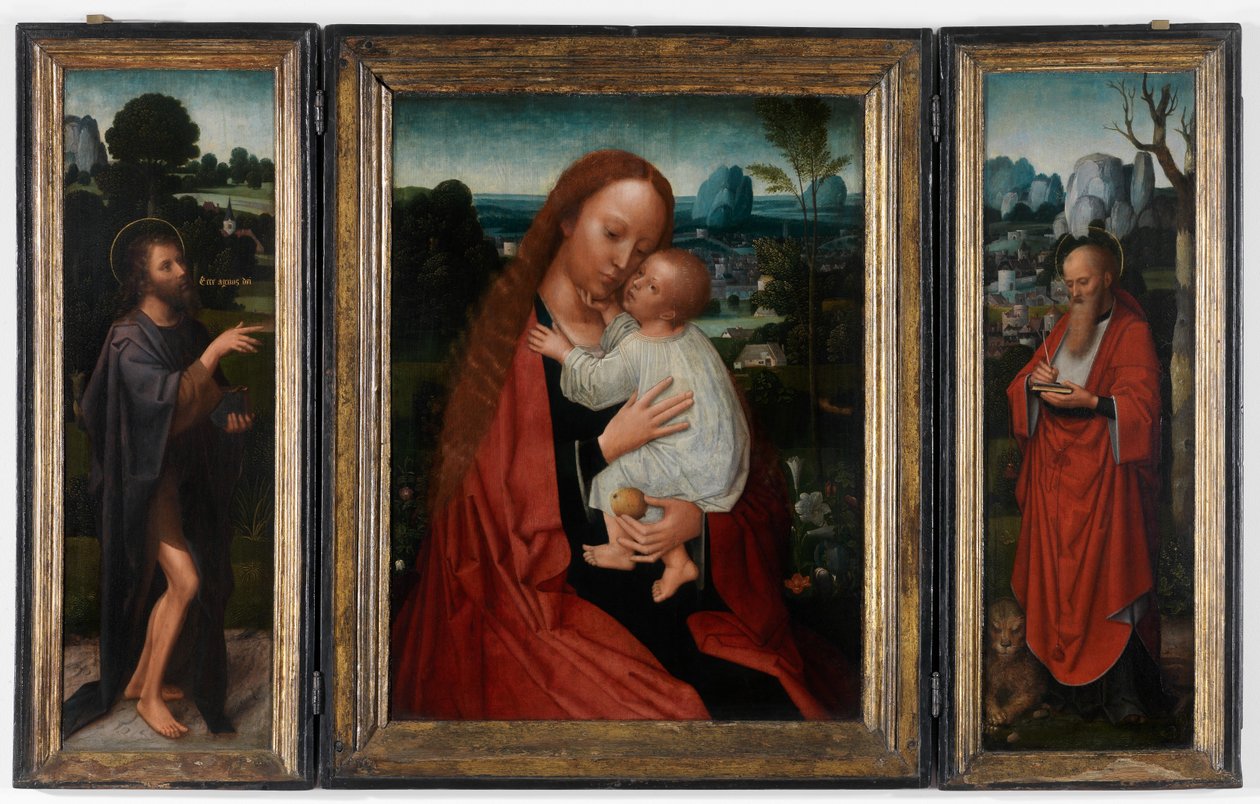 Madonna with John the Baptist and Saint Jerome by Adriaen Isenbrandt or Isenbrant