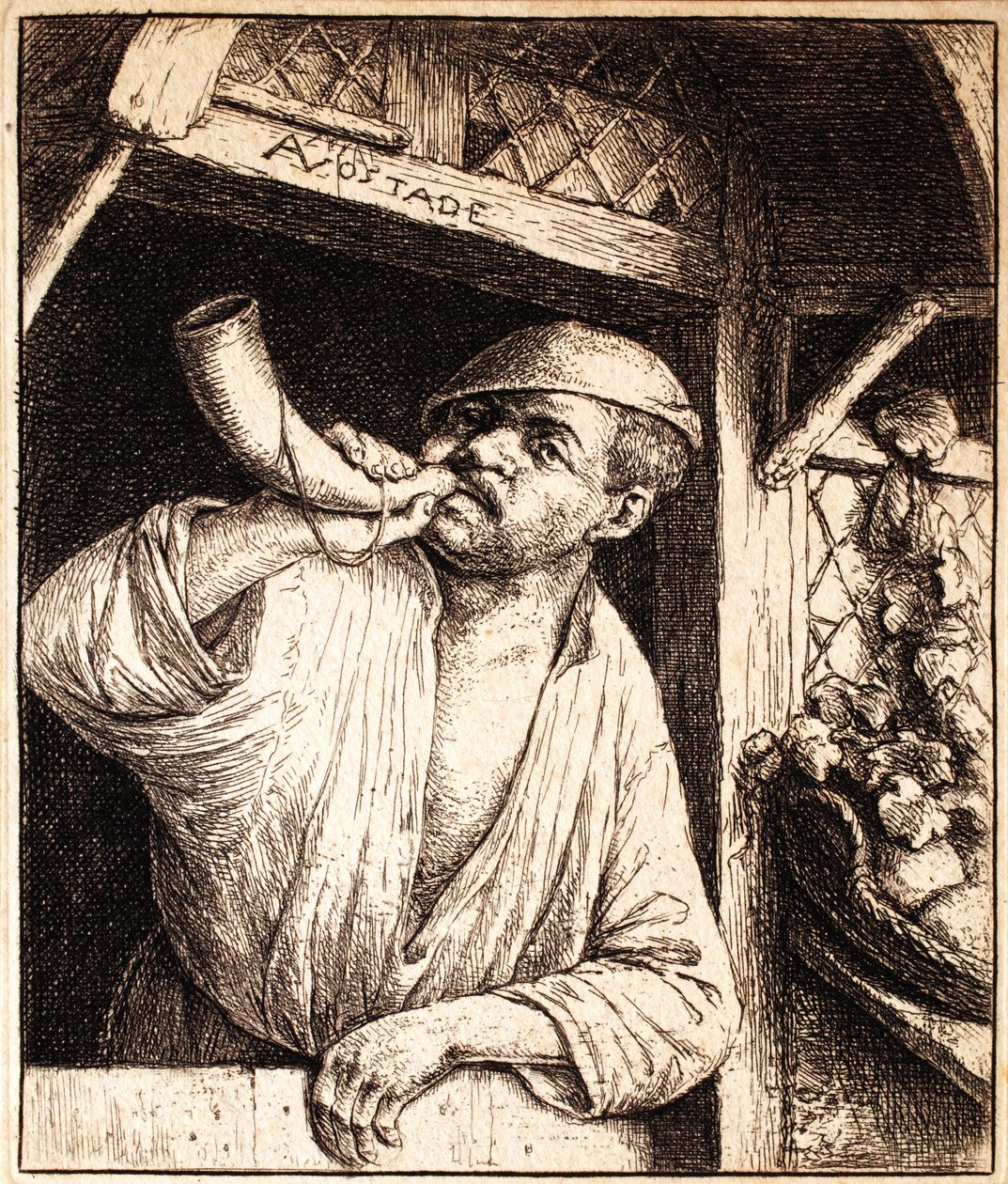 Baker Sounding His Horn, c.1670 by Adriaen Jansz. van Ostade
