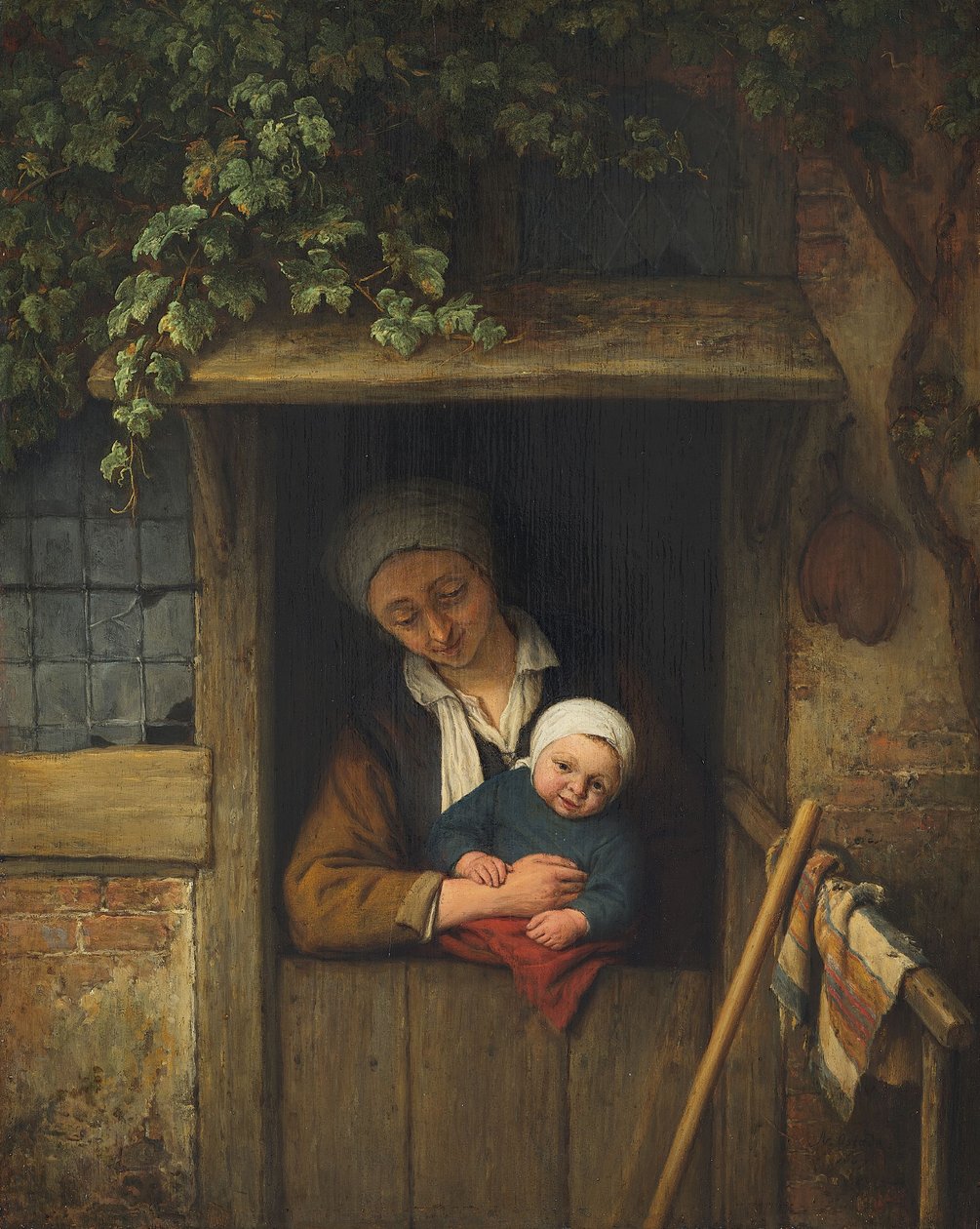 Mother with Child at the Door by Adriaen Jansz. van Ostade