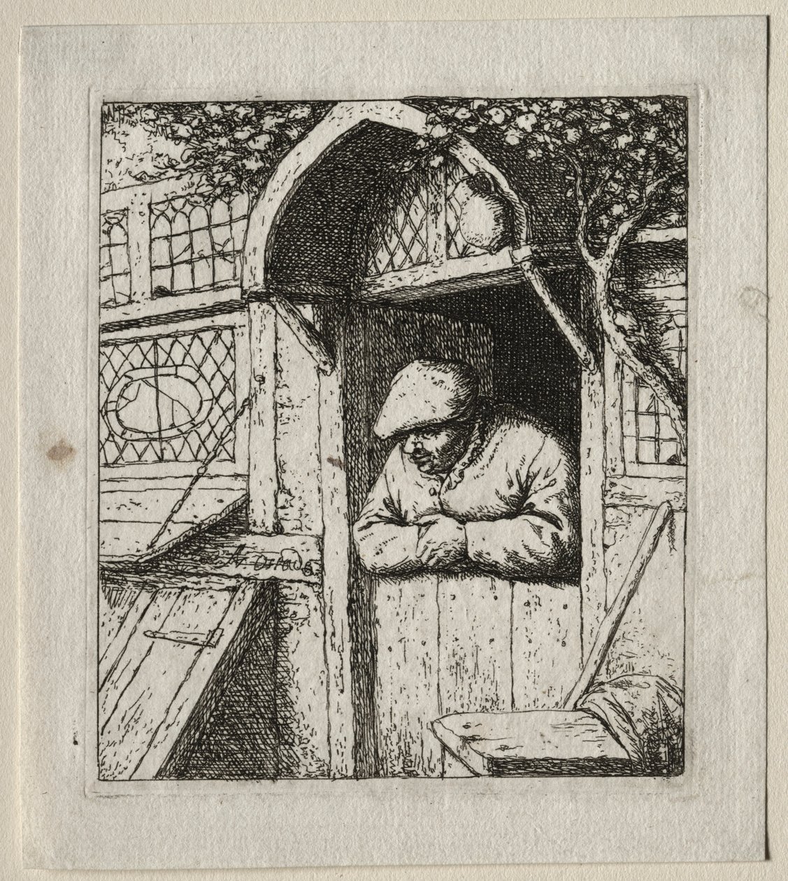 Peasant Leaning in His Doorway by Adriaen Jansz. van Ostade