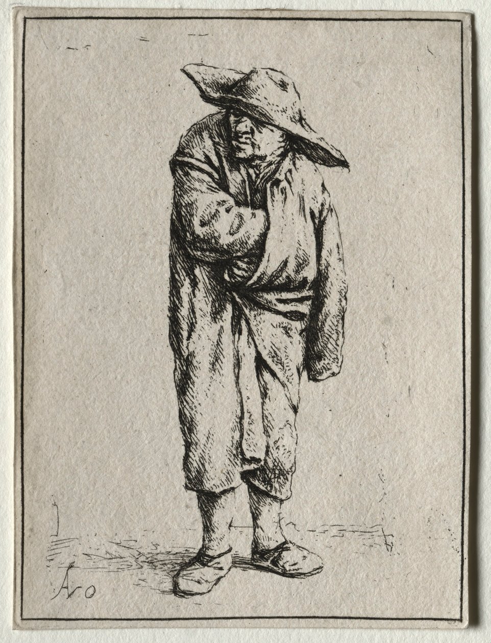 Peasant with his hand in his cloak by Adriaen Jansz. van Ostade