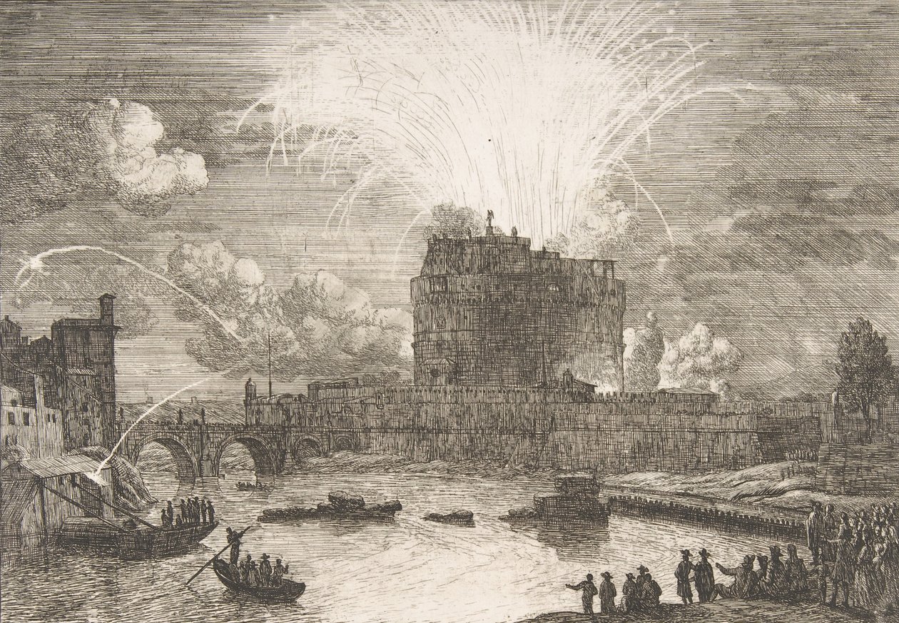 Fireworks in Rome Over Castel Sant