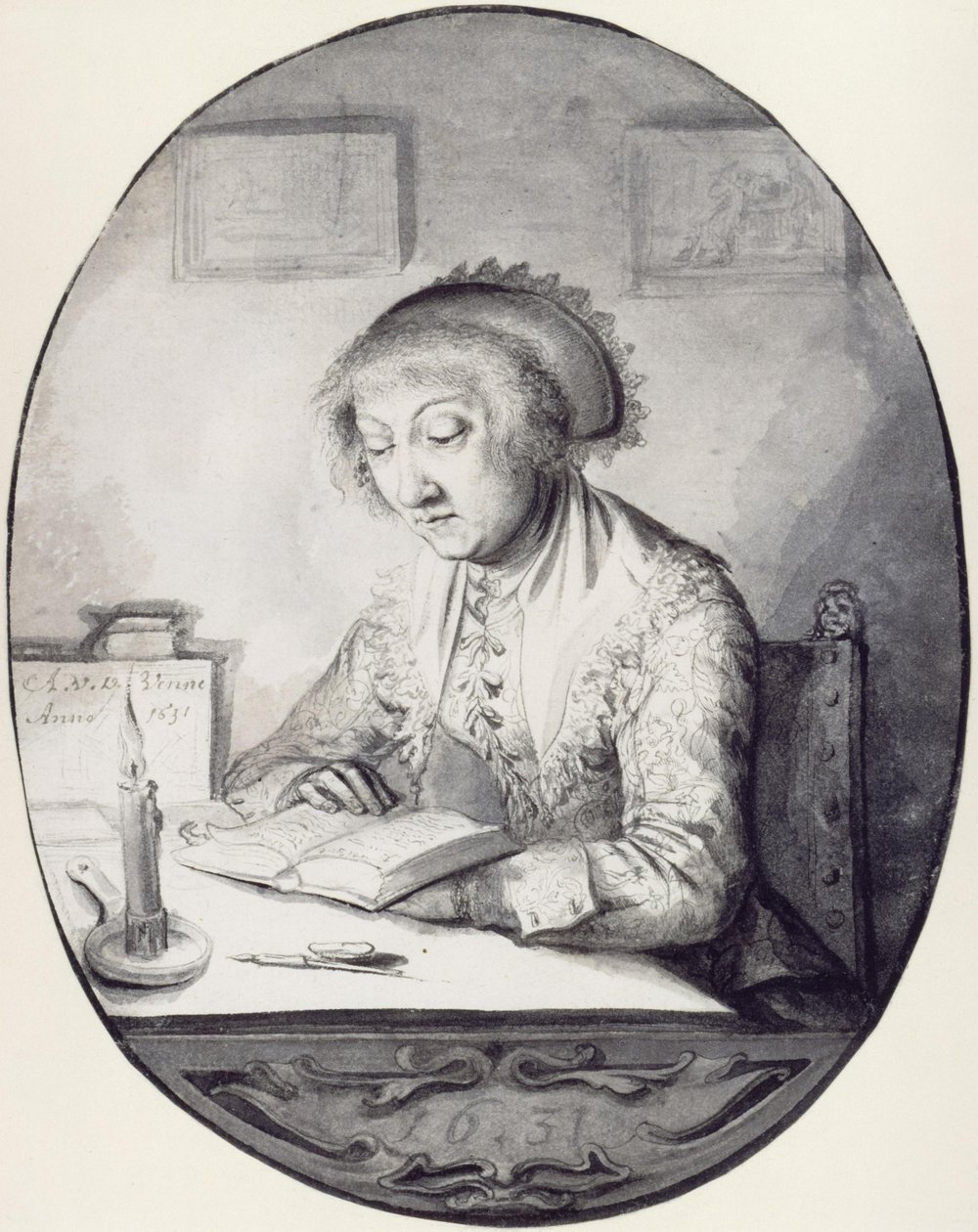 Woman Reading by Adriaen Pietersz van de Venne