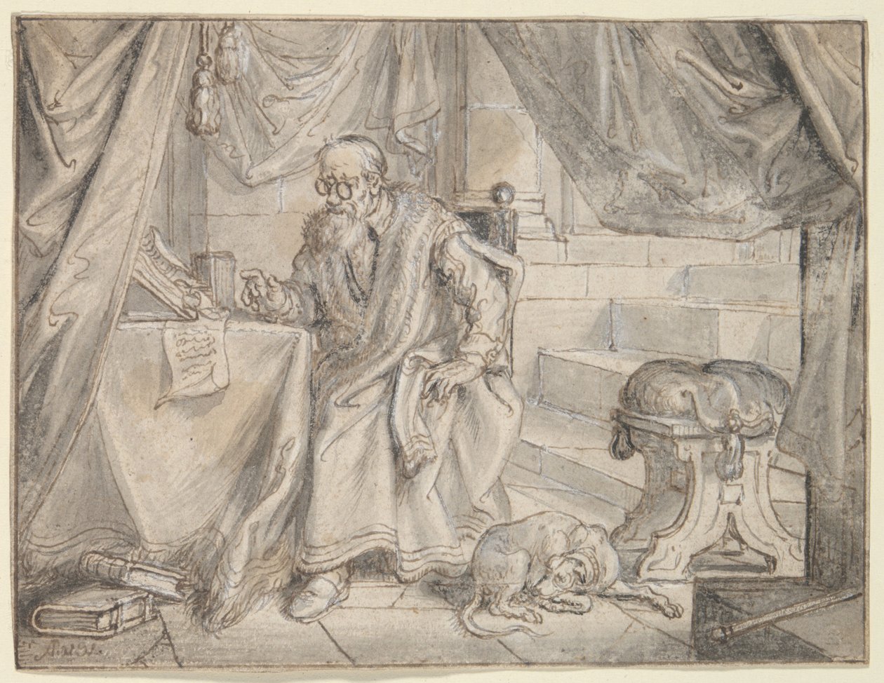 Study for “The Man with Glasses Speaks” by Adriaen Pietersz van de Venne