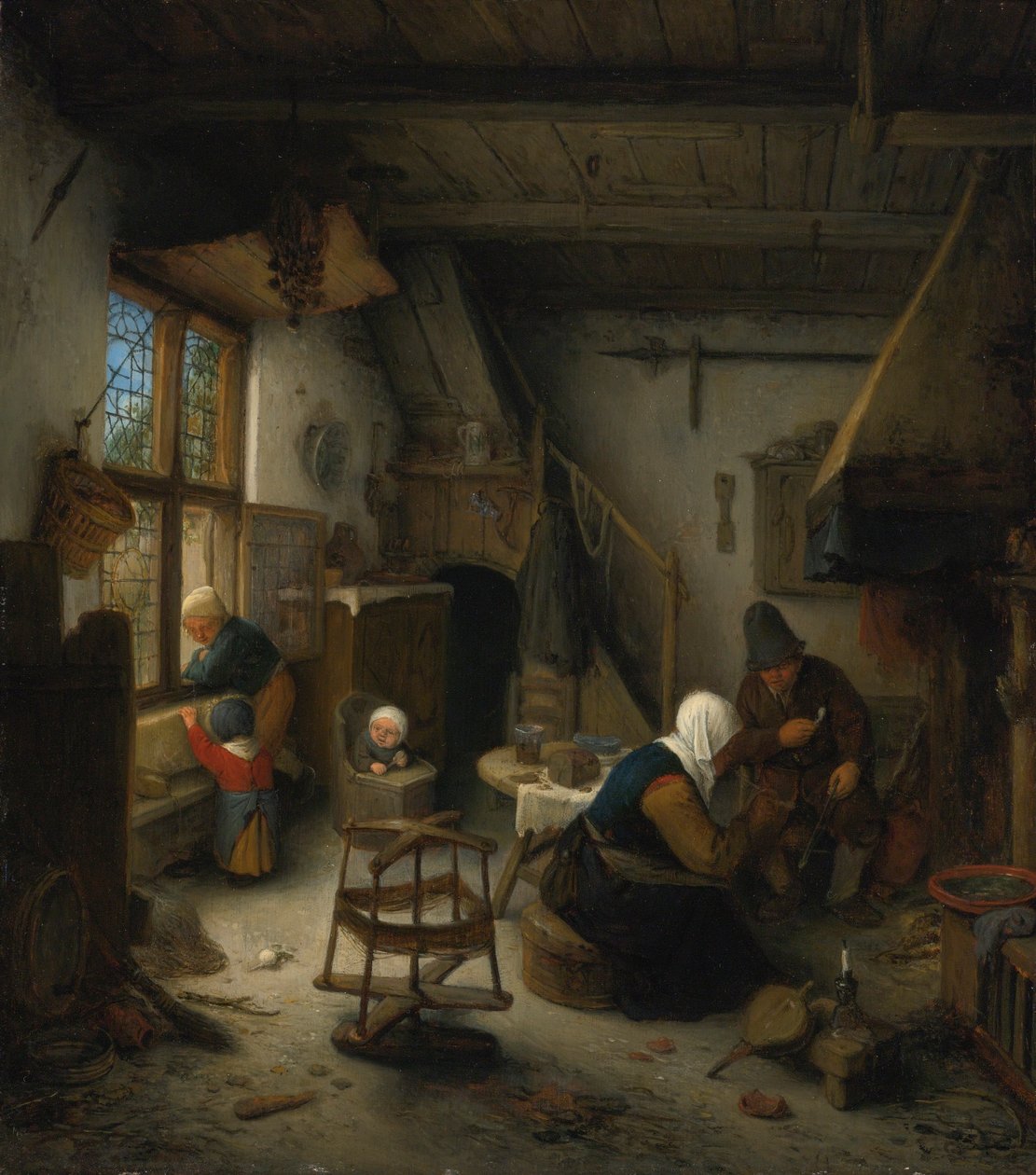 A Peasant Family in a Cottage After a Meal by Adriaen van Ostade