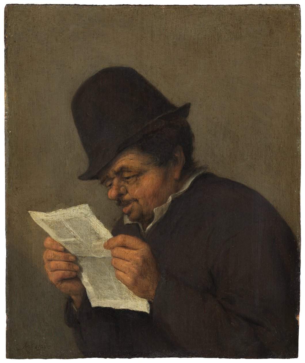 Bust of an Old Peasant Reading a Paper by Adriaen van Ostade