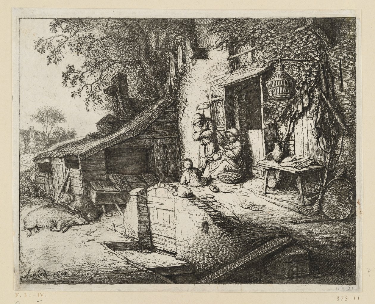The Spinner by Adriaen van Ostade