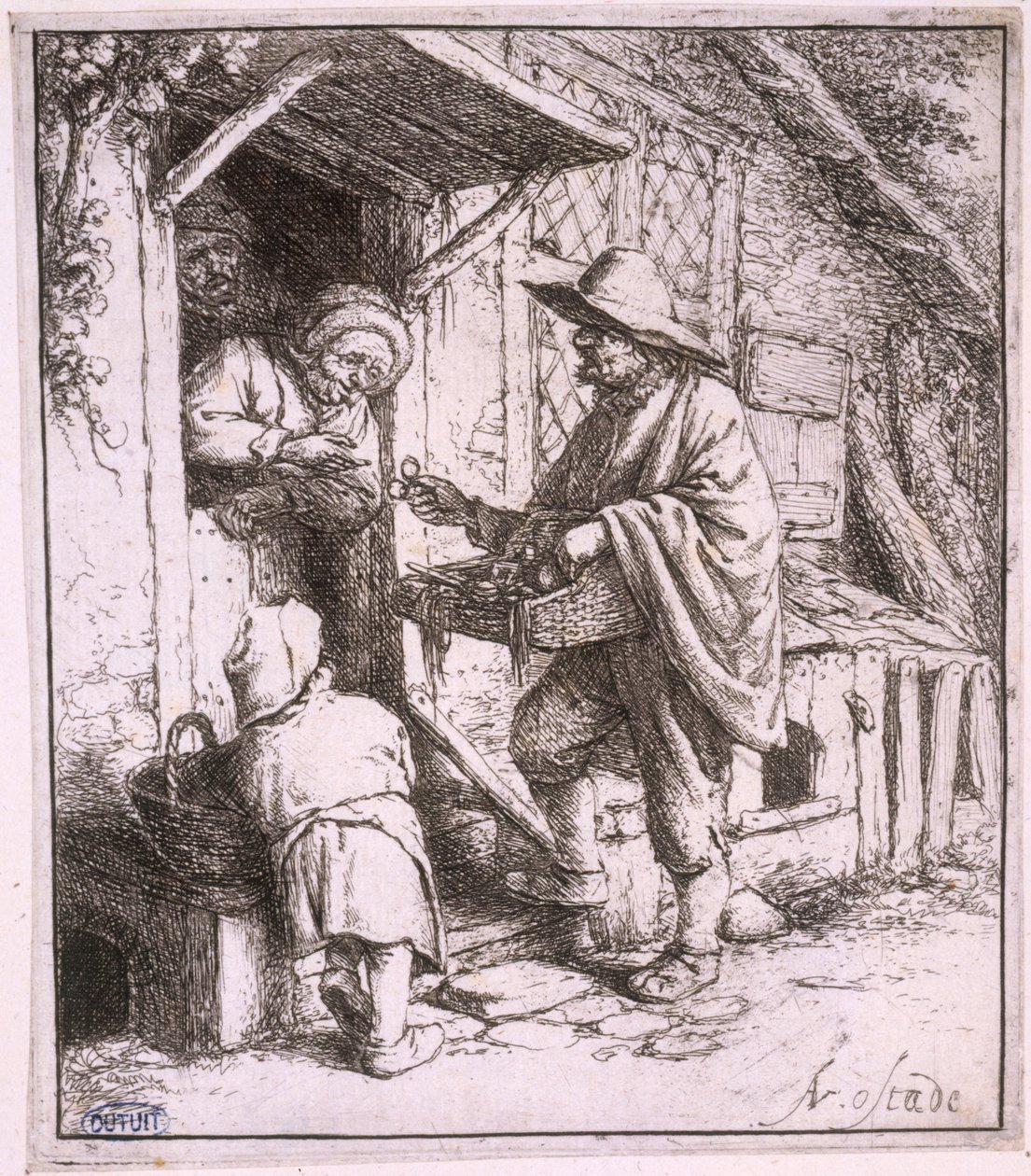 The Spectacle Seller (Bartsch 29) by Adriaen van Ostade