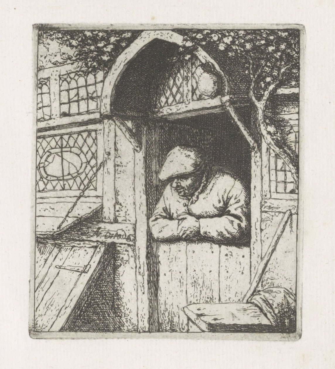 Man Leaning on a Half-Door by Adriaen van Ostade