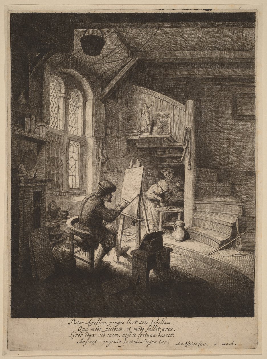 Painter in His Studio by Adriaen van Ostade