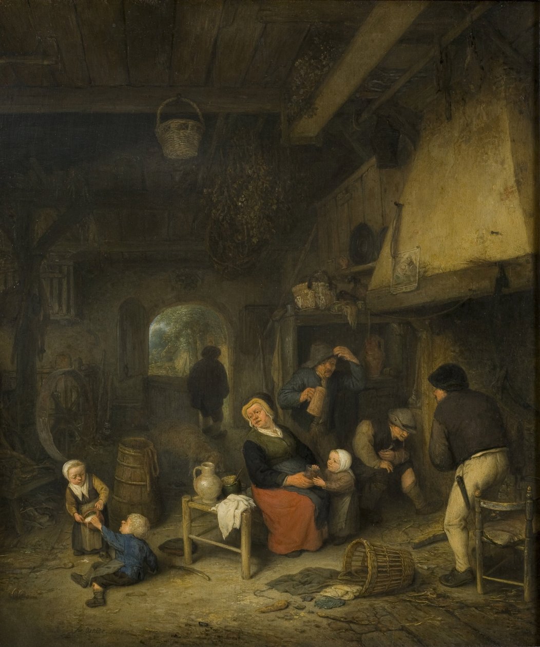 Peasant Family at an Inn by Adriaen van Ostade