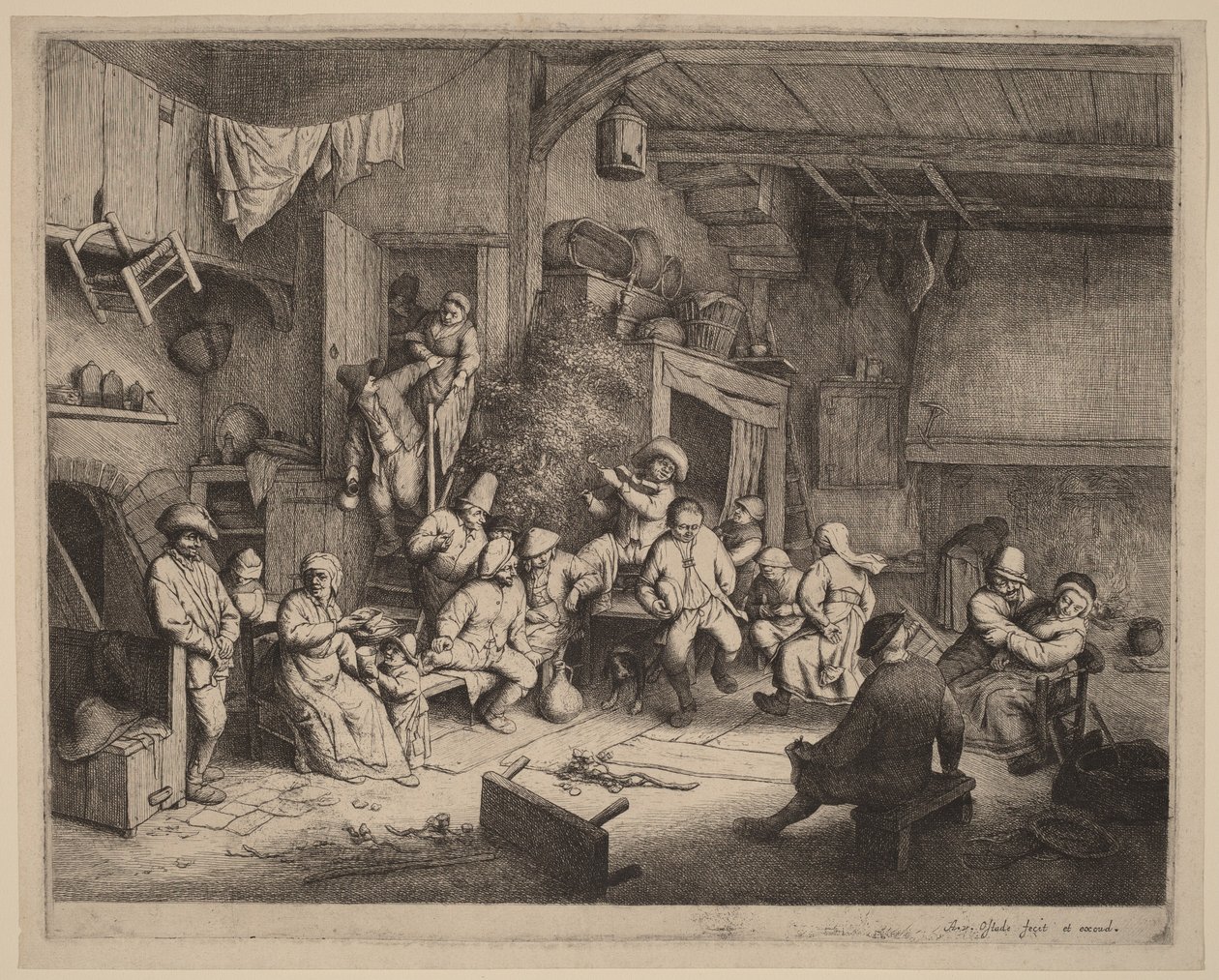 Peasants Feasting at an Inn by Adriaen van Ostade