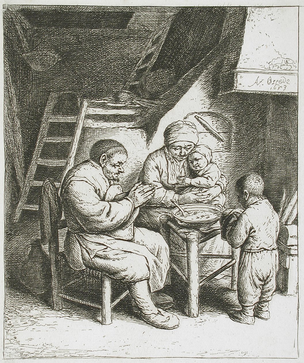 Saying Grace by Adriaen van Ostade