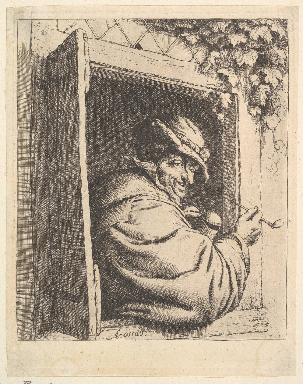 Smoker at the Window by Adriaen van Ostade