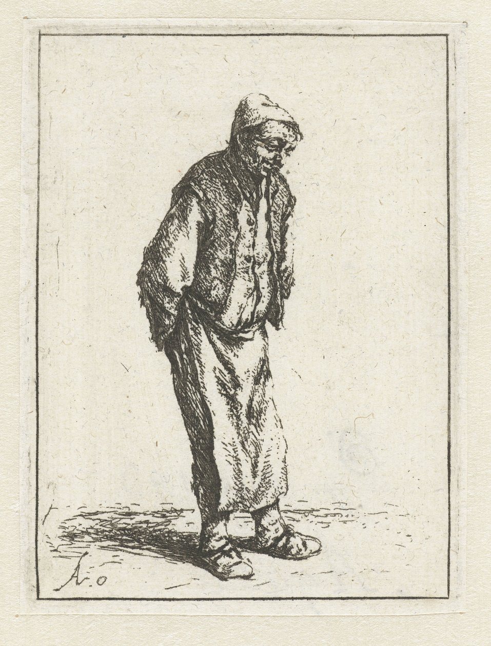 Standing Farmer with Hands on Back (The Beggar with Hands on Back) by Adriaen van Ostade