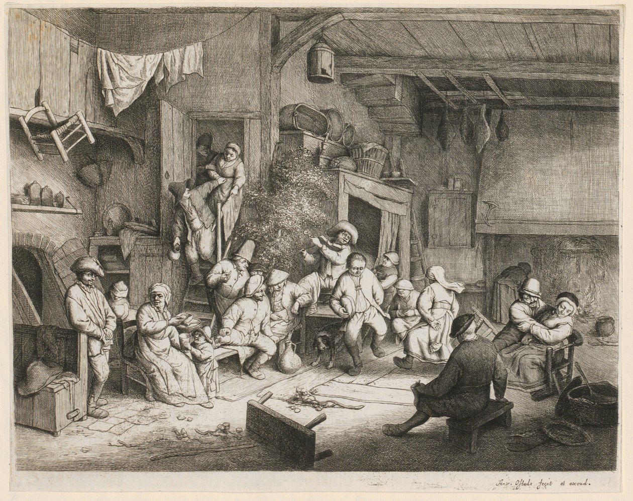 Dance in the Tavern by Adriaen van Ostade