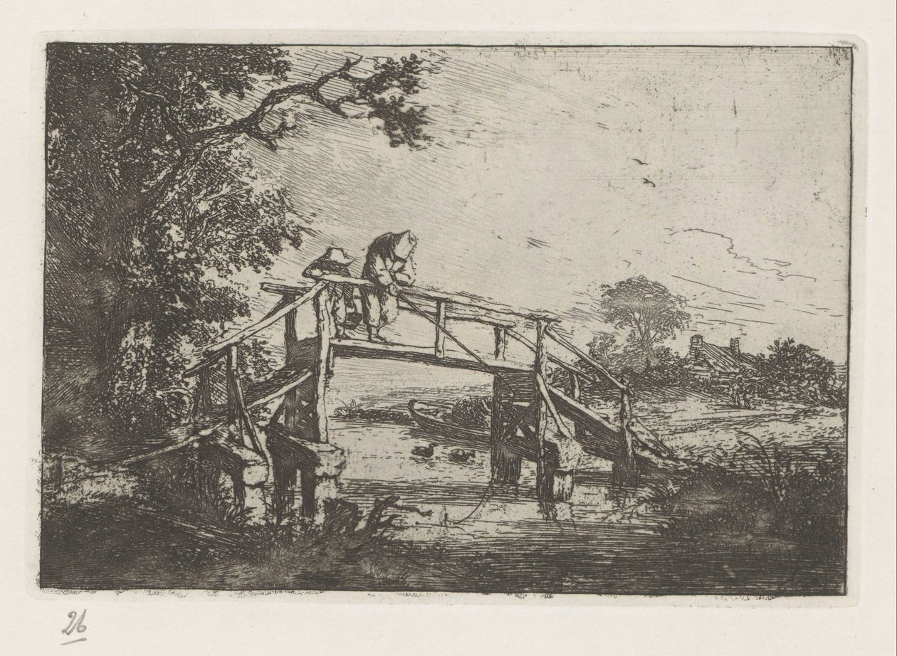 Two Fishermen on a Bridge by Adriaen van Ostade