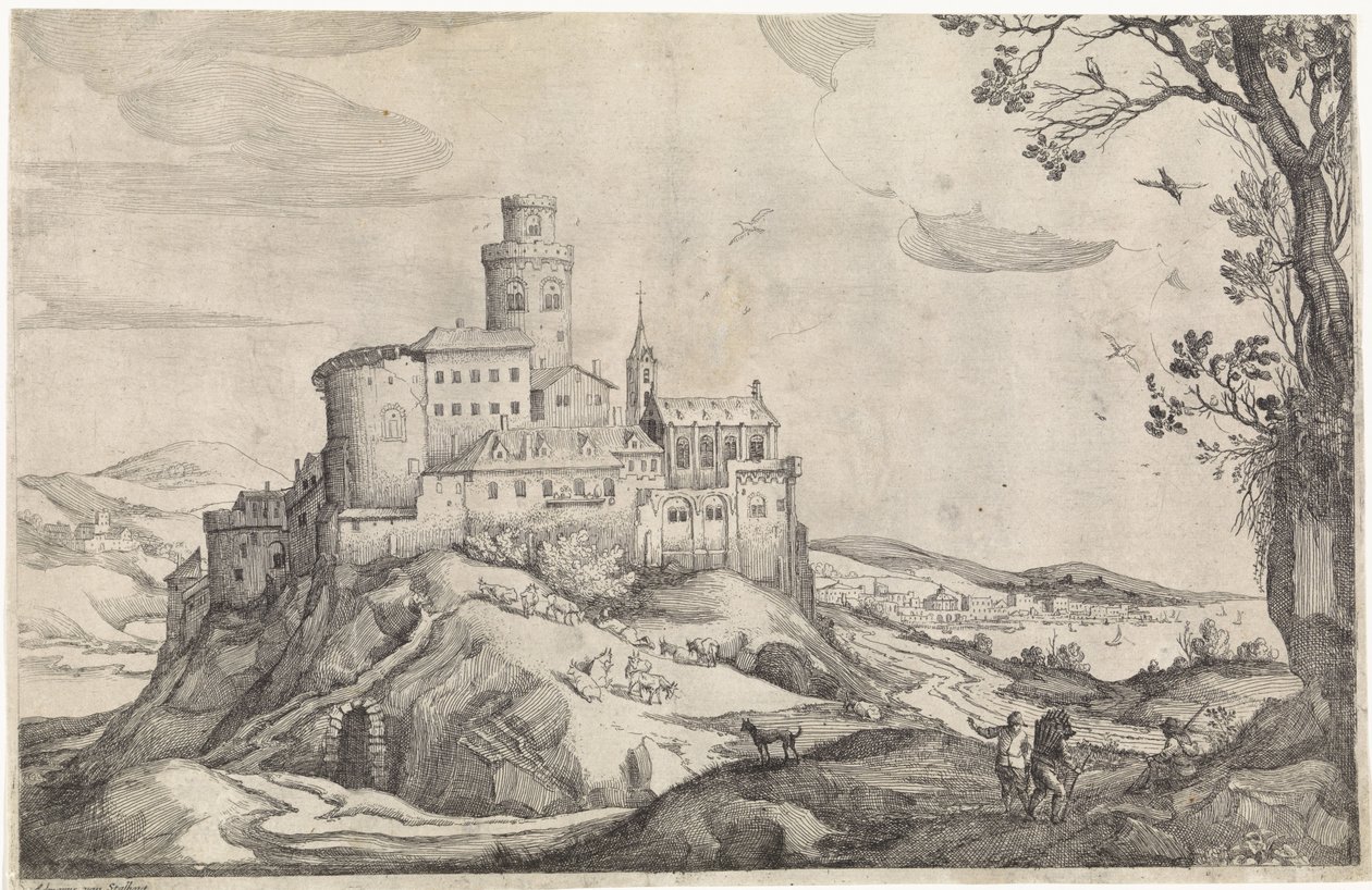Landscape with a Castle on a Hill by Adriaen van Stalbemt