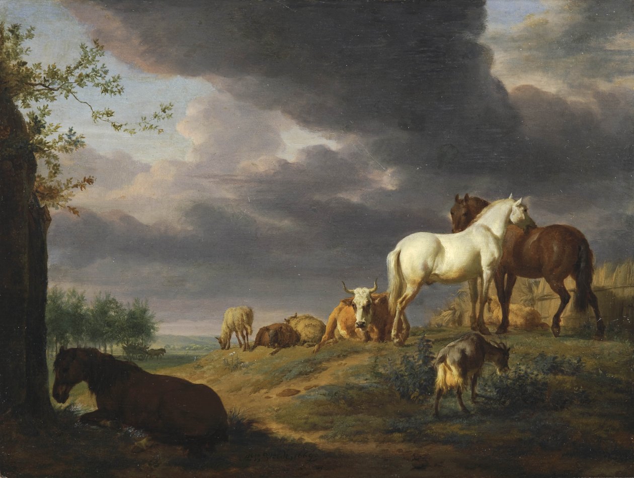 Landscape with Horses and Other Livestock by Adriaen van de Velde
