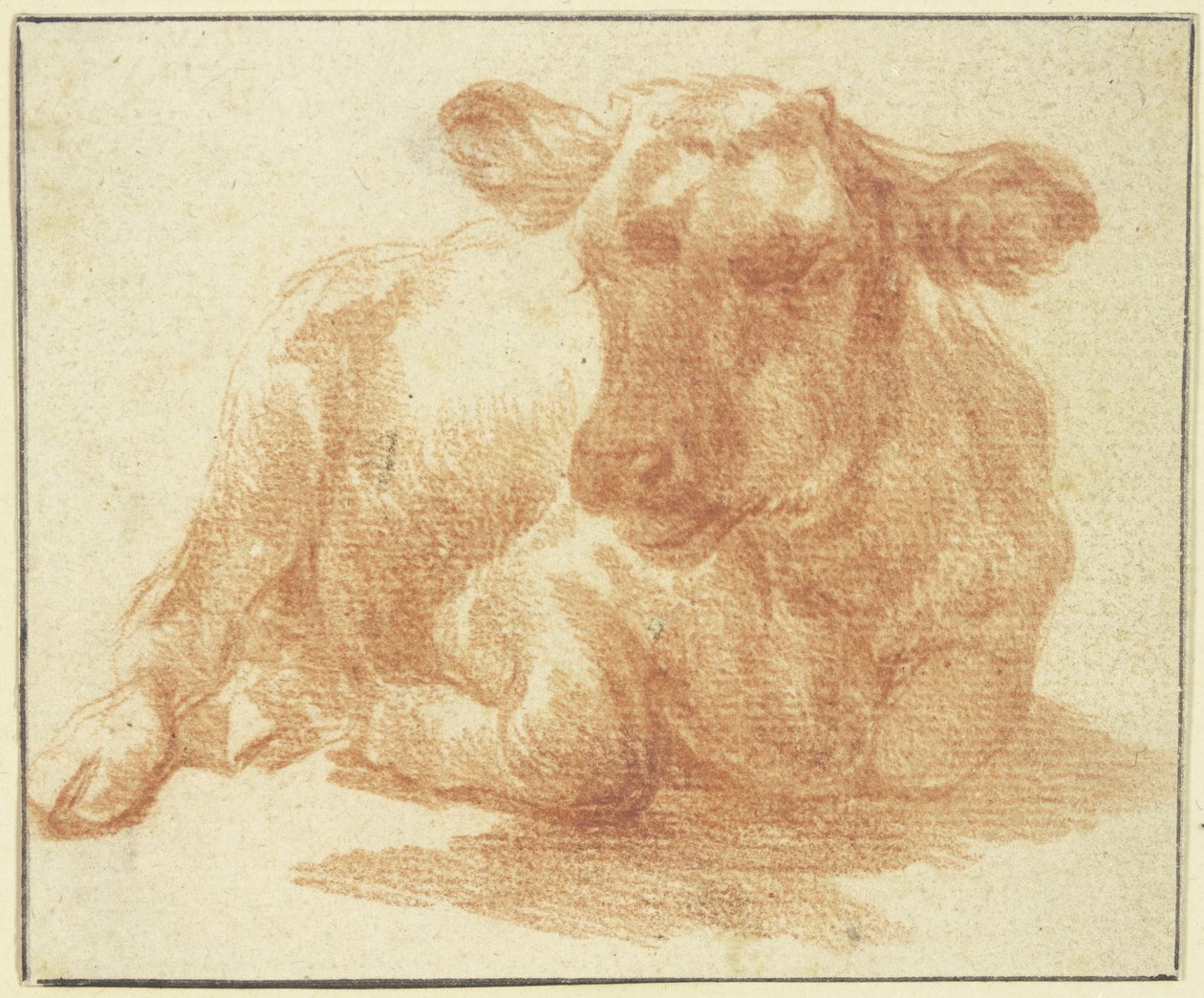 Lying cattle to the right by Adriaen van de Velde