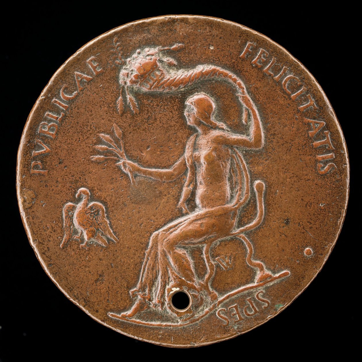 Felicitas Seated, Holding Ears of Corn and Waving Cornucopiae [reverse] by Adriano Fiorentino