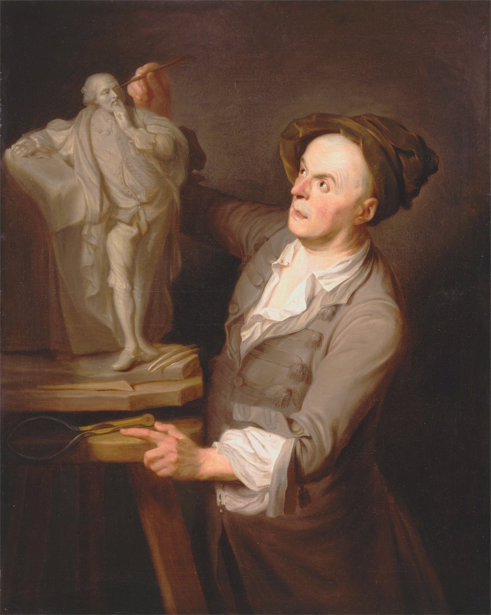 Louis-Francois Roubiliac Modelling His Monument to Shakespeare by Adrien Carpentiers